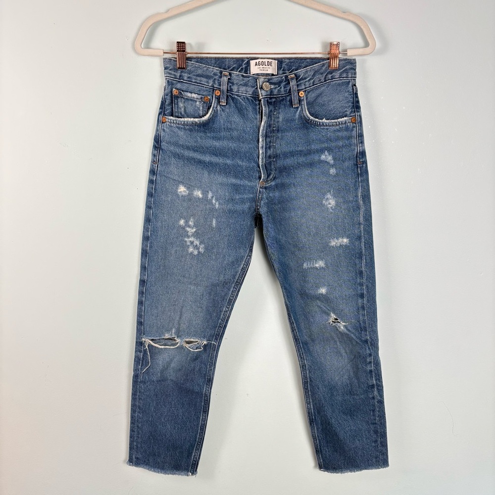 AGOLDE | FEEL GOOD High Rise Button Fly Medium Wash 100% Cotton Jeans